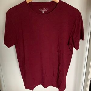(DISCONTINUED) ESNTLS BURGUNDY BAMBOO TEE
